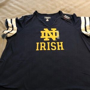 Notre Dame Irish Profile Varsity Women’s Plus 2XL Blue Short Sleeve Shirt NWT
